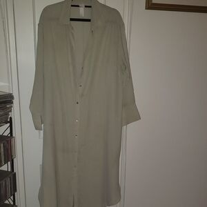 Long Button Down Shirt with Collar